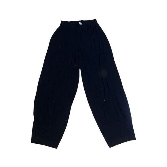 Q’Neel Black Elastic High Waist Jogger Type Linen Pants Women size 8 - Picture 3 of 14